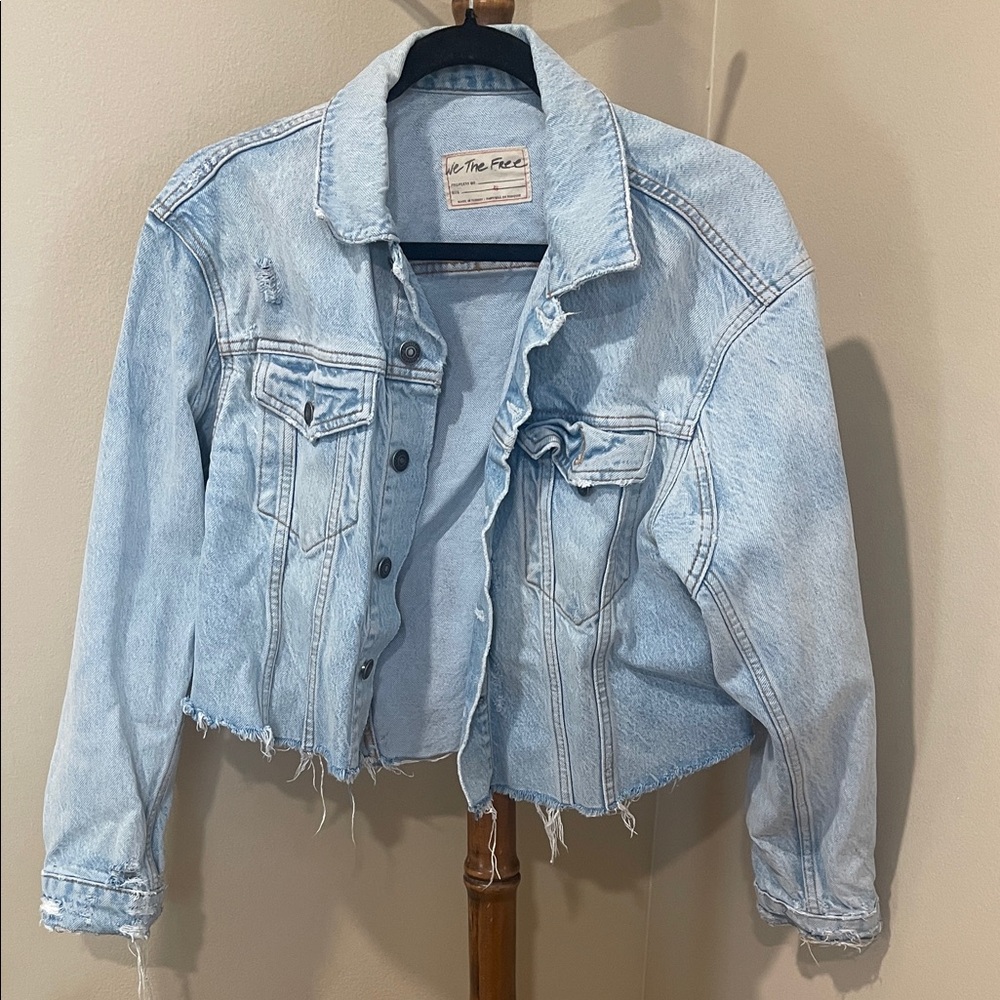 Free People Light Wash Denim Jacket